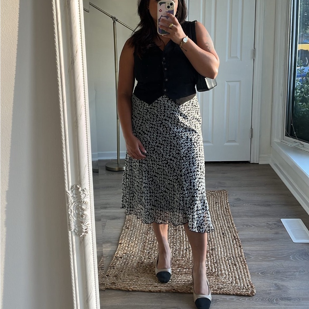 vintage midi flowy skirt
